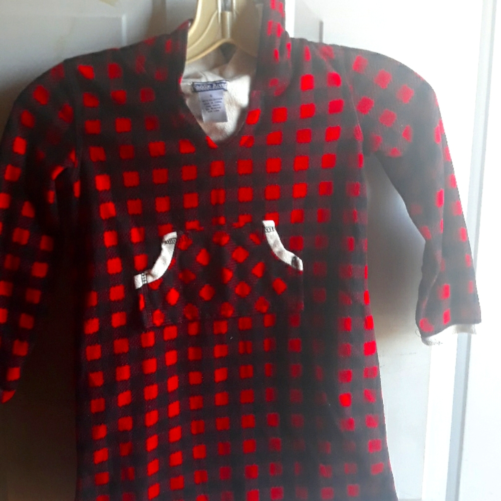 Plaid top with hoodie